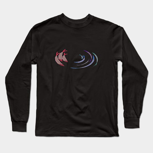 Fishes swimming in circles (1) Long Sleeve T-Shirt by Againstallodds68